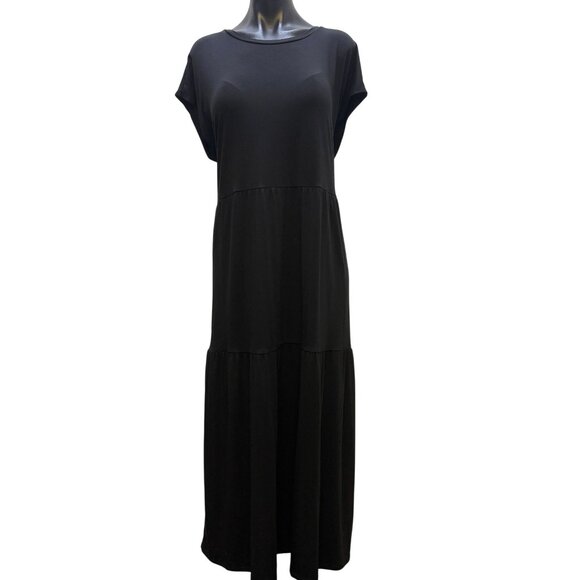 Eileen Fisher Black Drop Shoulder Dress XL - Picture 1 of 4